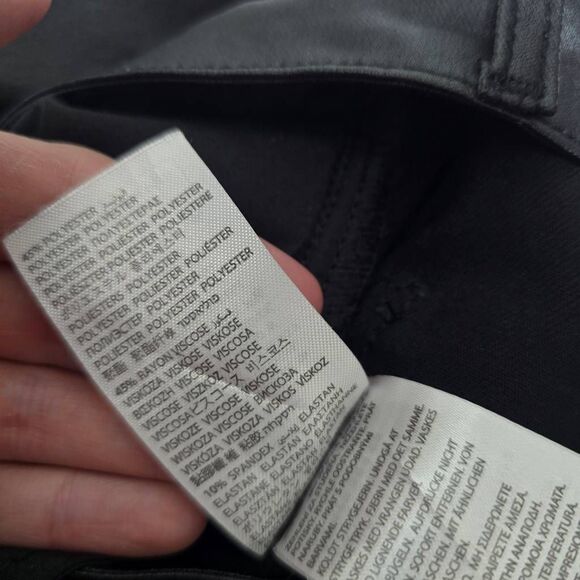 Edikted Luna Faux Leather Black High Rise Flare Leg Pants - Picture 5 of 5